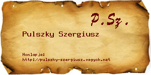 Pulszky Szergiusz névjegykártya